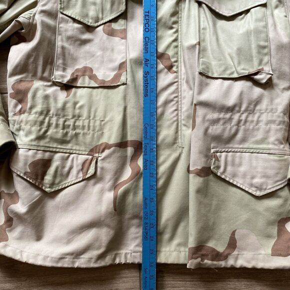 Military Jacket Mens Brown Desert Camo Coat Jacket Hoodie Cold Weather Large - Picture 3 of 7